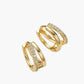 Dubbele Hoepel Rhinestone Oorbellen
