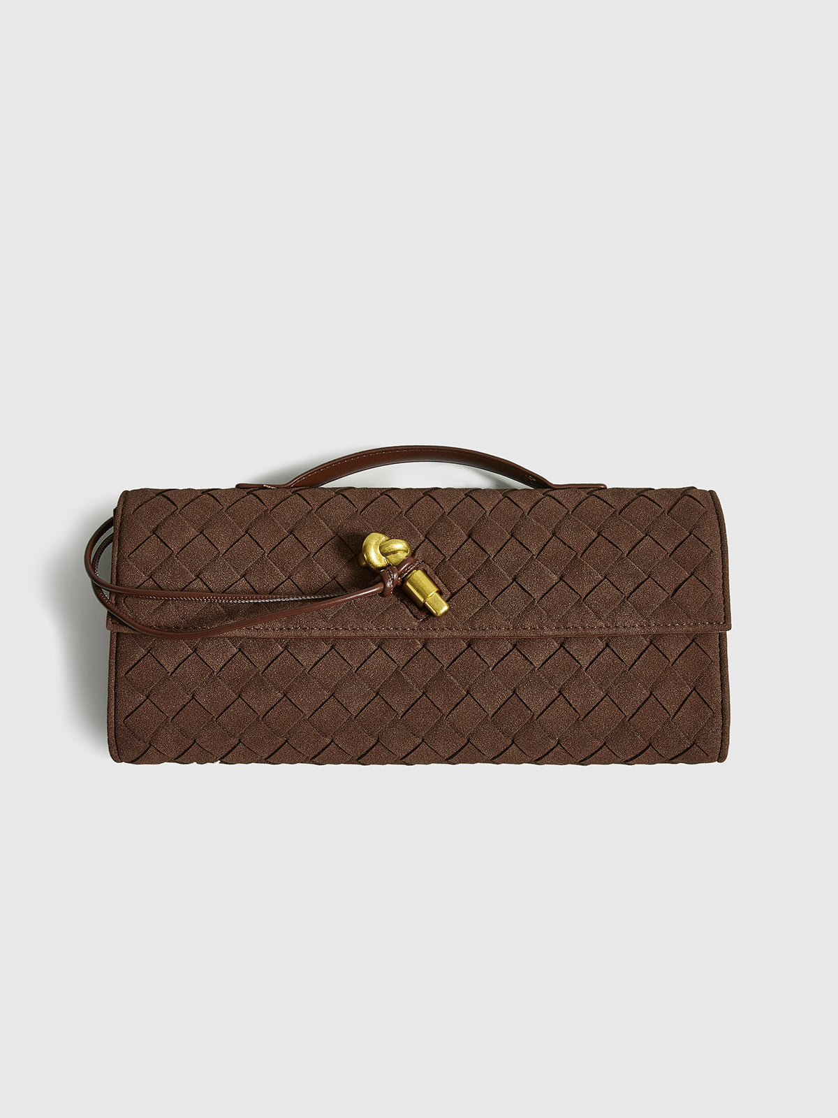 Elegante suède clutch met klep voor stijlvolle verschijningen
