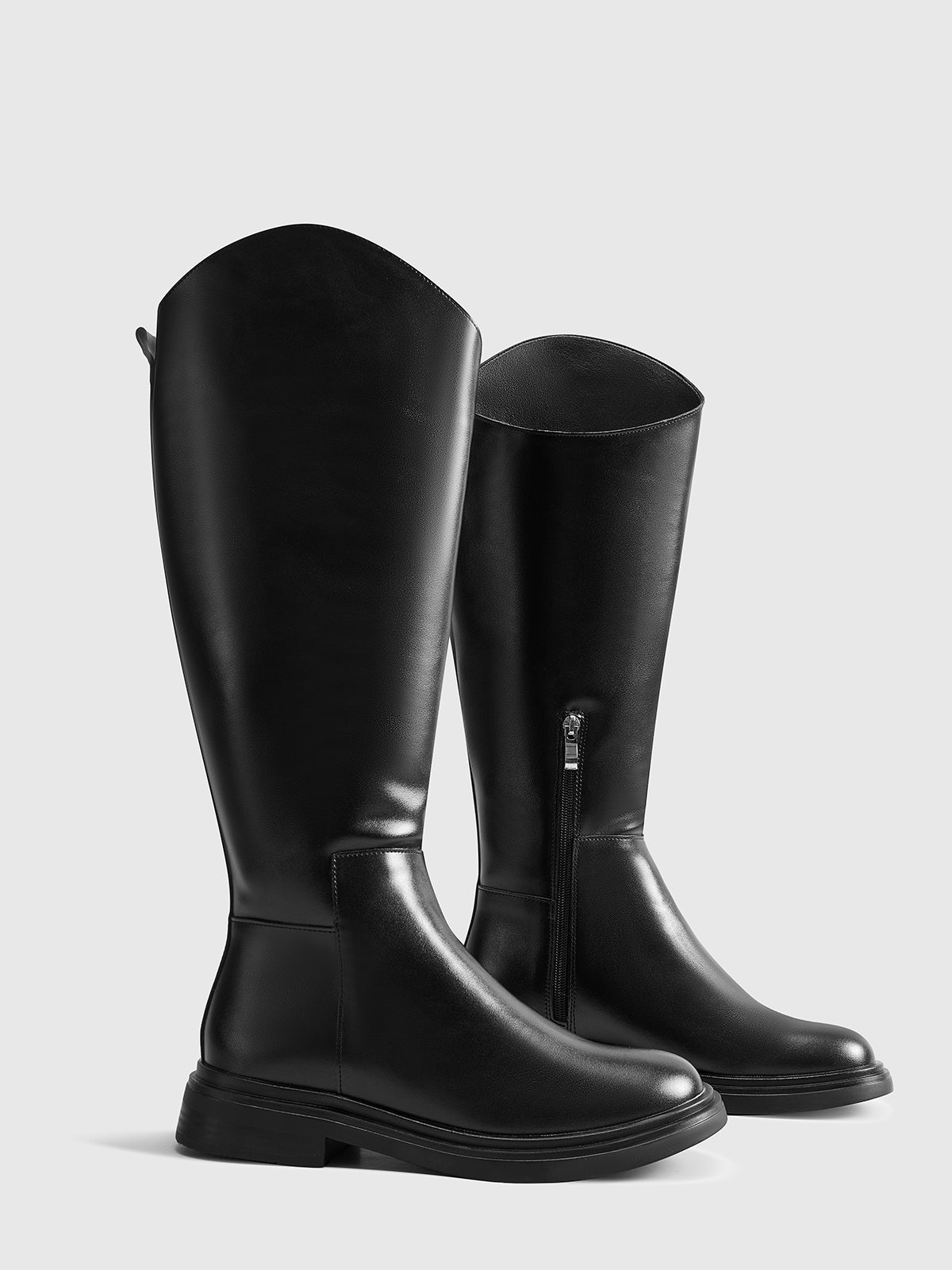 Lange laarzen met ronde neus voor een elegante en comfortabele uitstraling