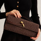 Elegante suède clutch met klep voor stijlvolle verschijningen