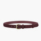 Elegante en hardly elegante suède riem met dunklekkel en smalle gesp