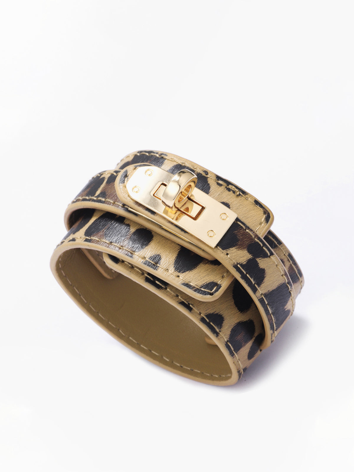 Leopardprint leren armband