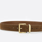 Leren suède riem met elegante gouden gesp
