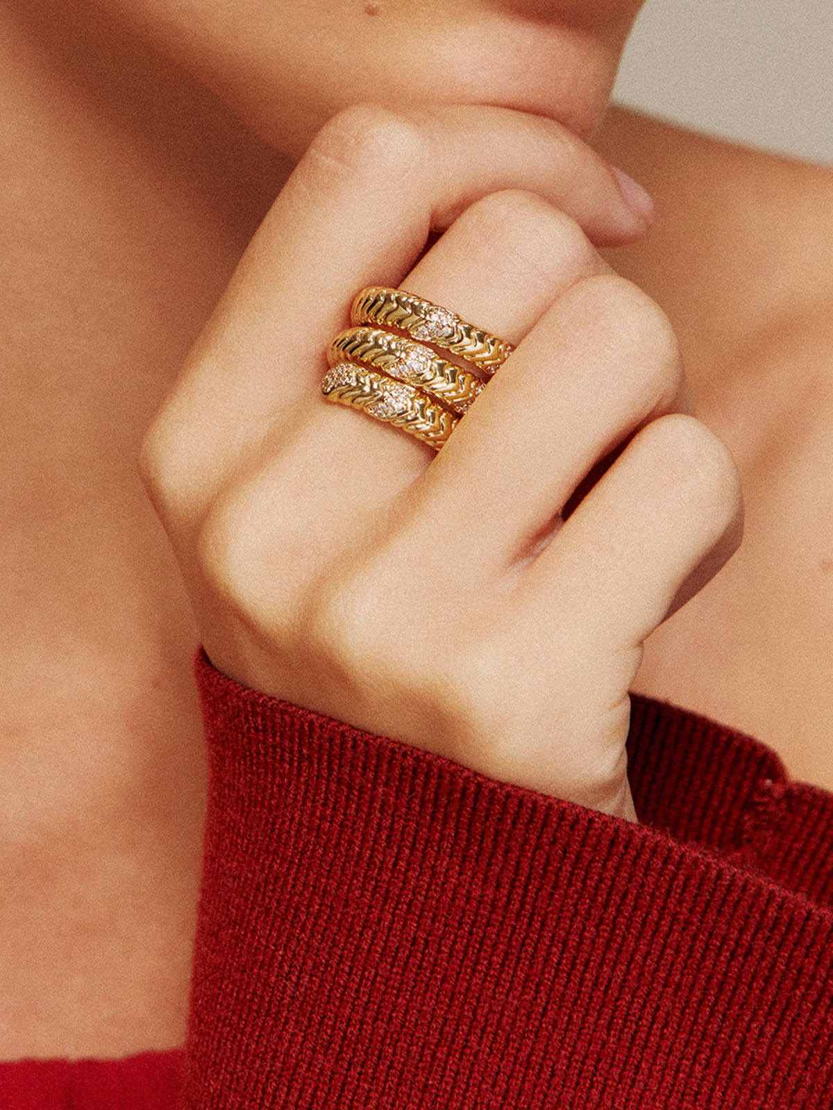 Ring en spirale van een slang met drievoudige laag