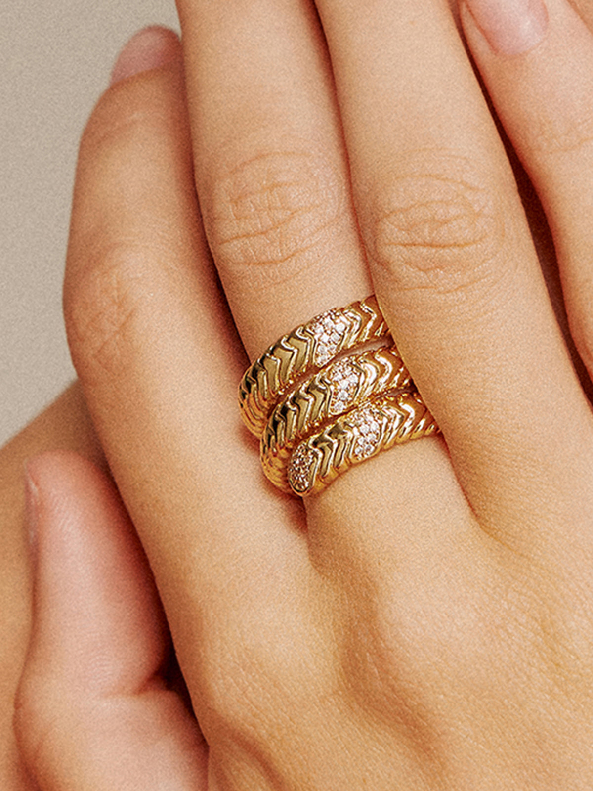 Ring en spirale van een slang met drievoudige laag