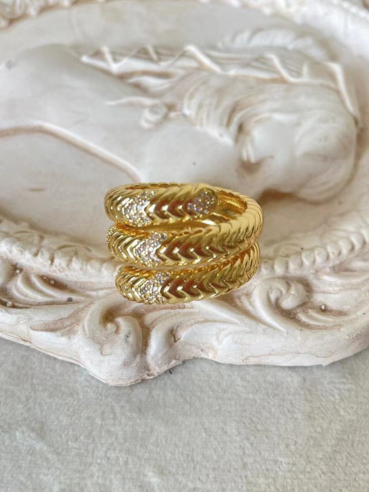 Ring en spirale van een slang met drievoudige laag