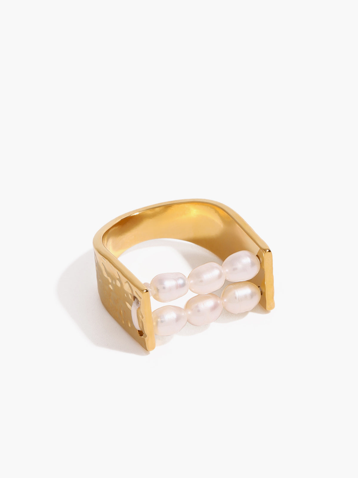 Elegante U-vorm Perlen Tunnelring voor stijlvolle sieraden