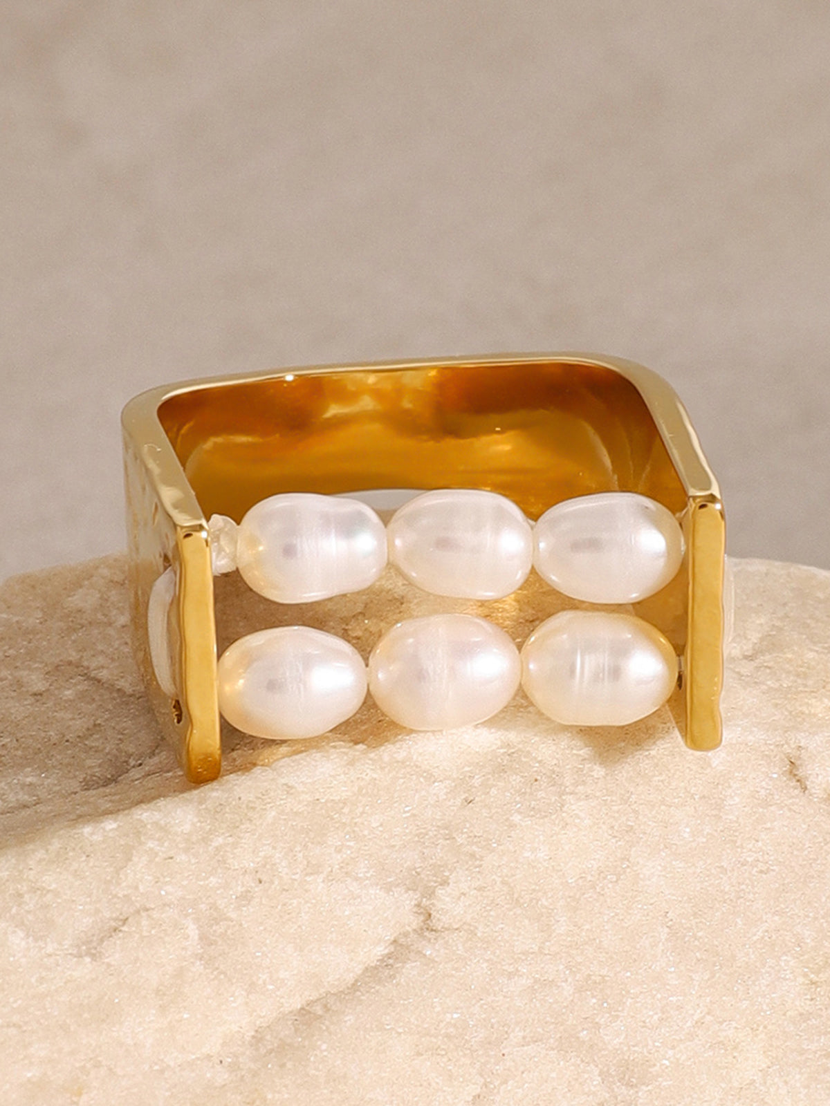 Elegante U-vorm Perlen Tunnelring voor stijlvolle sieraden