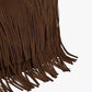 Bruine Schoudertas met Franjes – Boho Suède Look Handtas