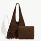 Bruine Schoudertas met Franjes – Boho Suède Look Handtas