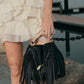 Zwarte Handtas met Franjes – Luxe Boho Tas met Gouden Details