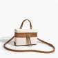 Chique Dual-Tone Schoudertas met Rits Sluiting