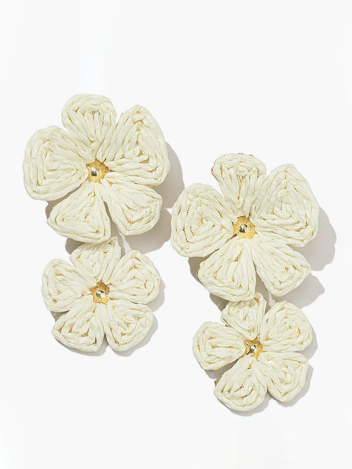 Elegante Vergulde Kant Bloem Oorbellen