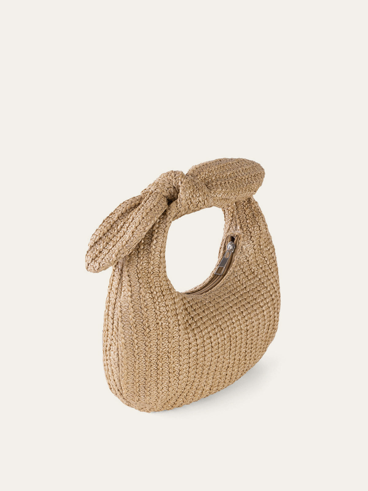 Stijlvolle Rieten Tas met Charmante Knoop Detail