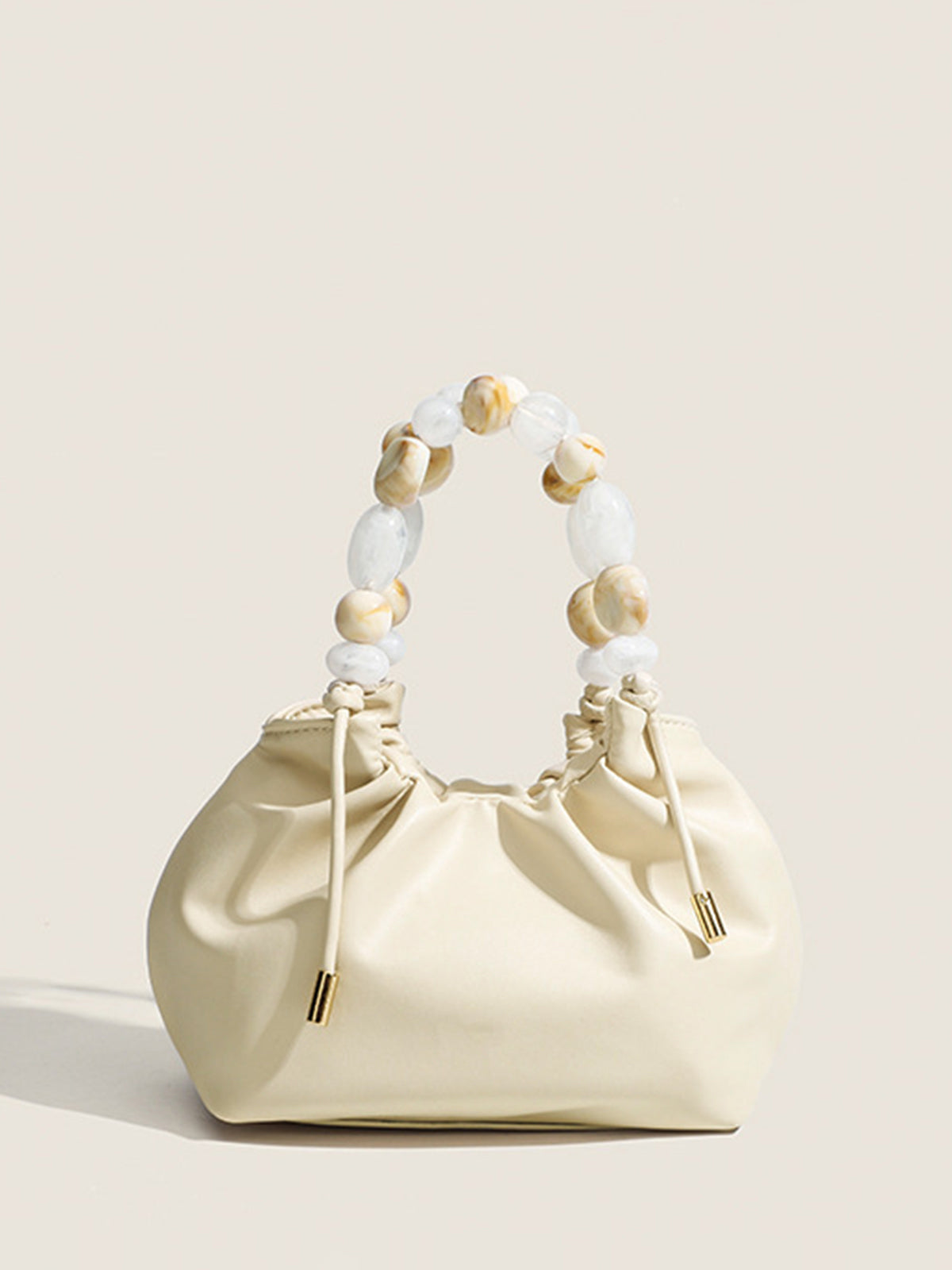 Chique Pastel Kralen Hobo Tas met Stijlvolle Handgreep