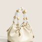 Chique Pastel Kralen Hobo Tas met Stijlvolle Handgreep