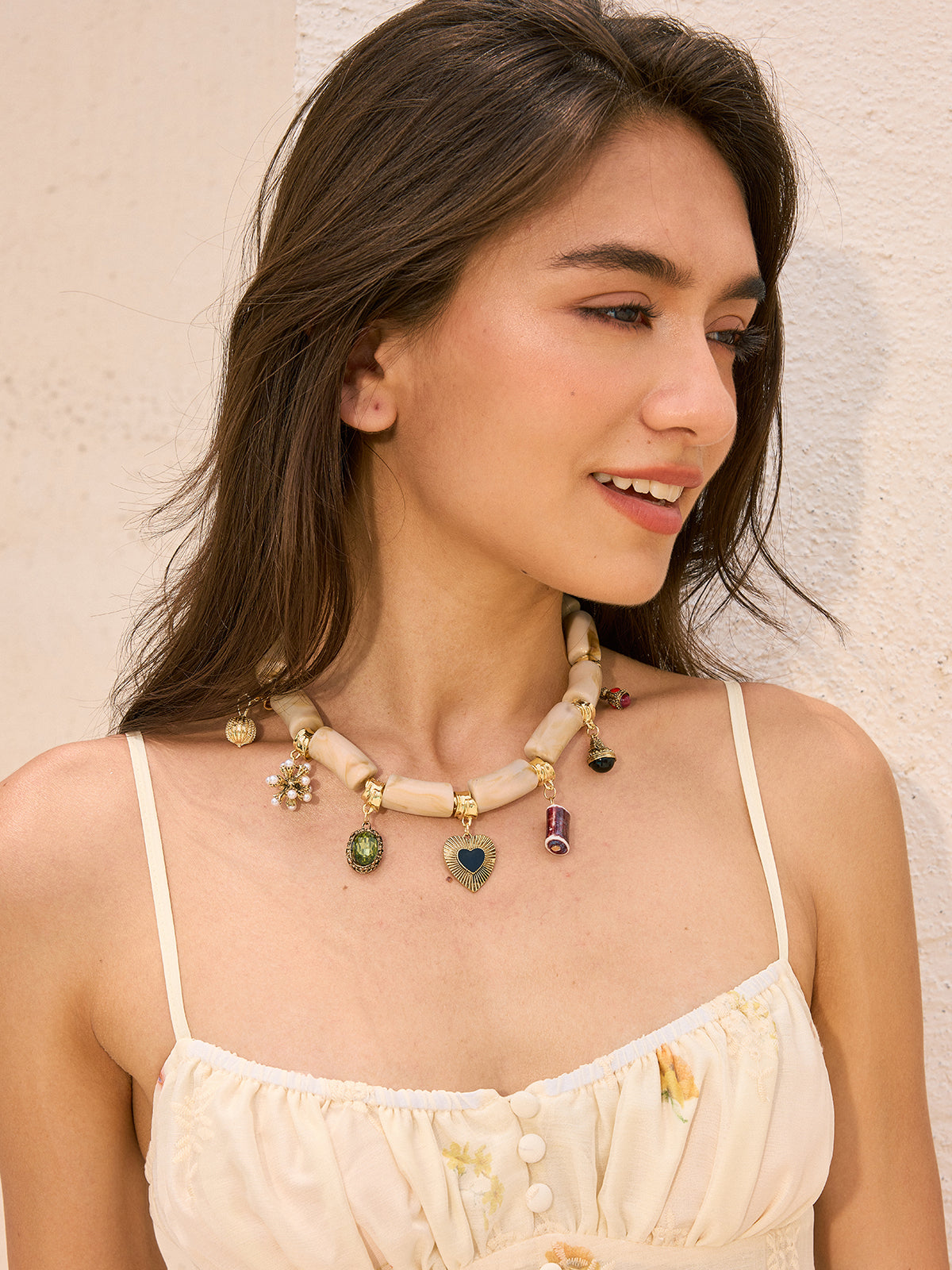 Charm Pendant Beaded Necklace