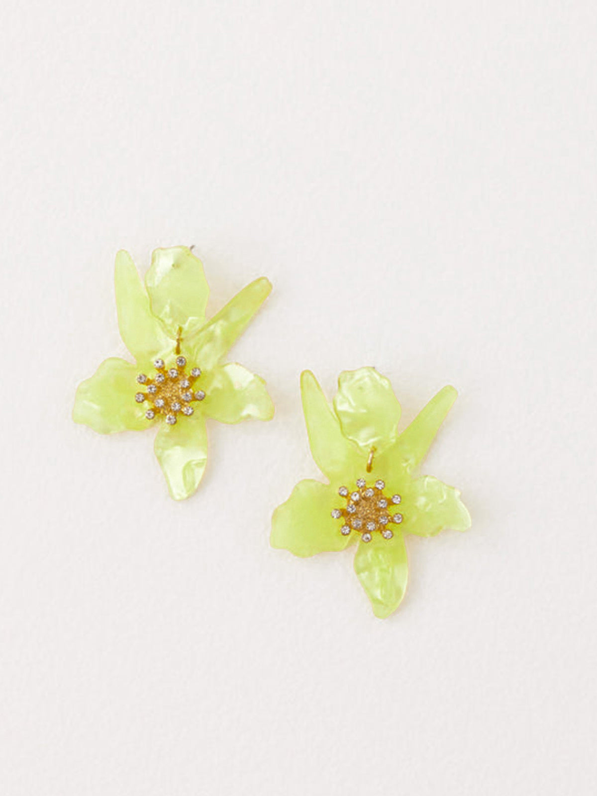 Elegante oorbellen met fonkelende strassteentjes in bloemvorm