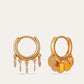 Oorringen met bangle en hanger met ronde schijf, elegant en stijlvol