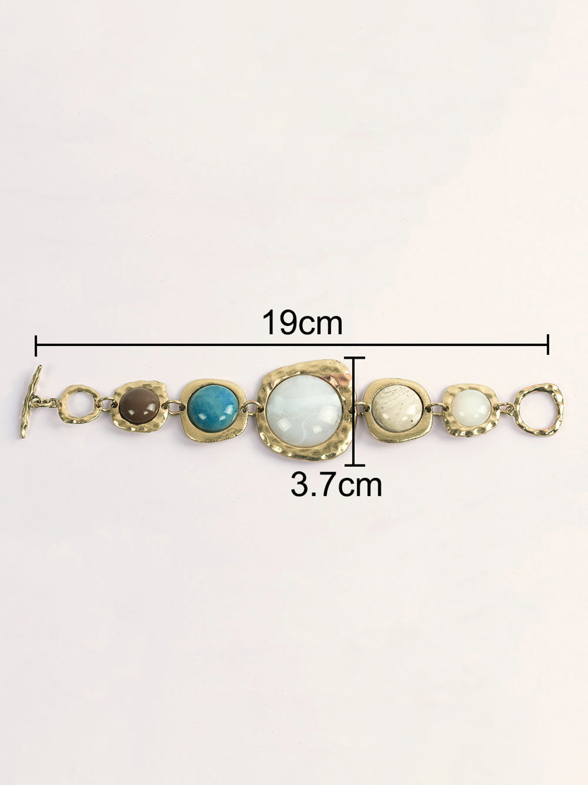 Elegante Multi-Stone Armband met Luxe Gouden Tinten