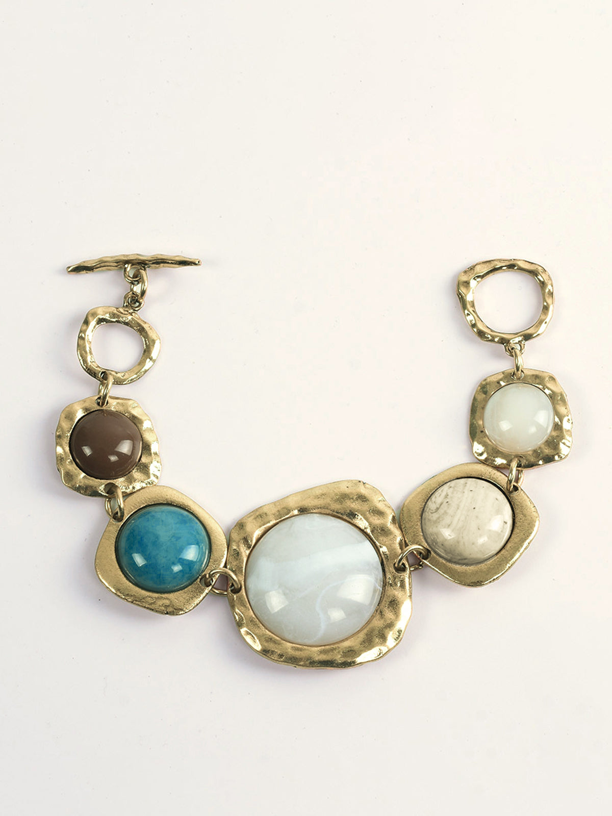 Elegante Multi-Stone Armband met Luxe Gouden Tinten