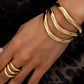 Elegante Sculpted Curve Bangle en Ring Duo