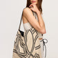 Stijlvolle leinen- en katoenen tas met elegante kettingdruk-look