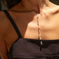 Elegante klare parel-y-vormige druppelhalsketting