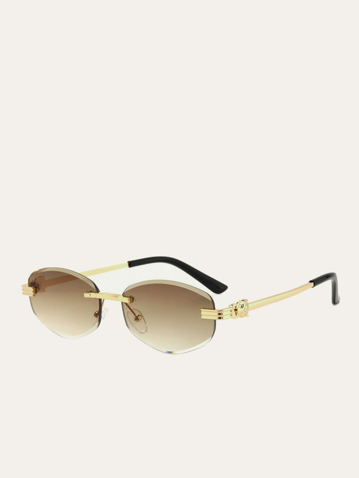 Zonnebril Gouden Randen Los met Elegante Gradient Lenzen Collectie