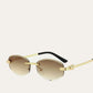 Zonnebril Gouden Randen Los met Elegante Gradient Lenzen Collectie