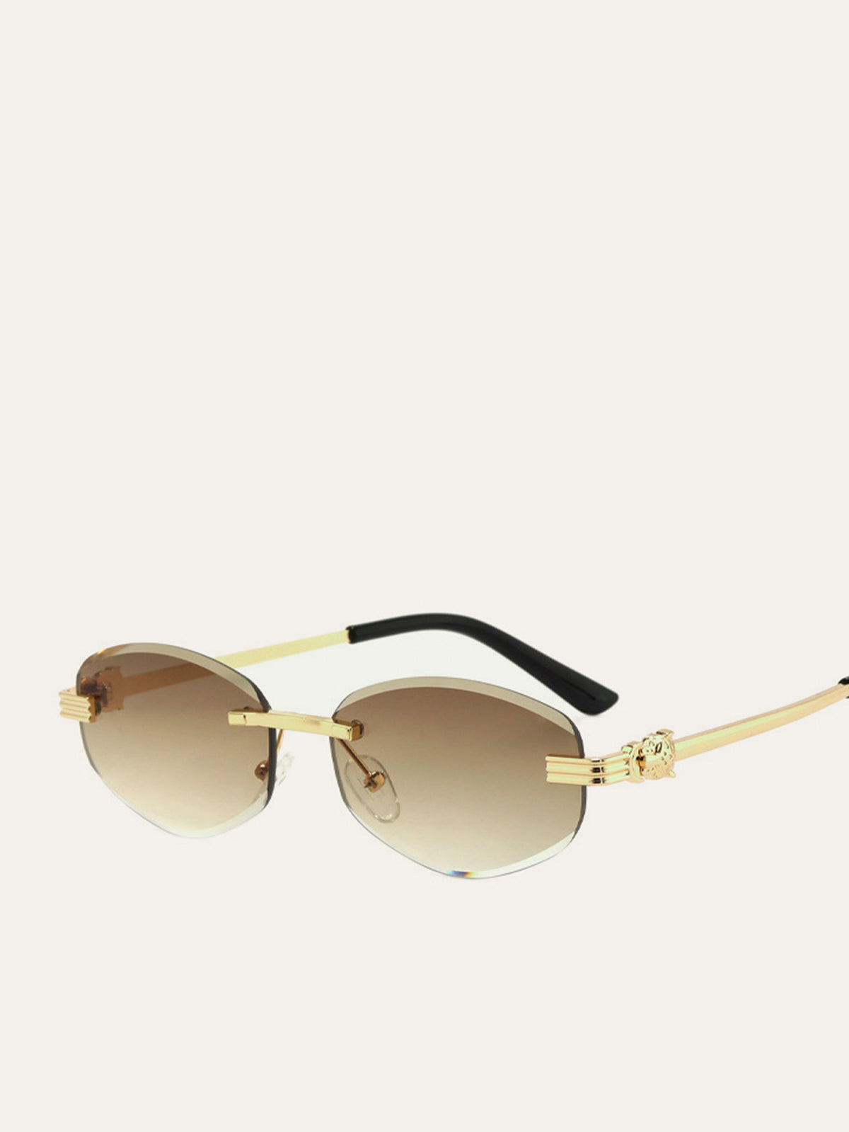 Zonnebril Gouden Randen Los met Elegante Gradient Lenzen Collectie