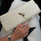 Stijlvolle Geweven Vegan Leren Handtas met Elegant Knoopsluiting