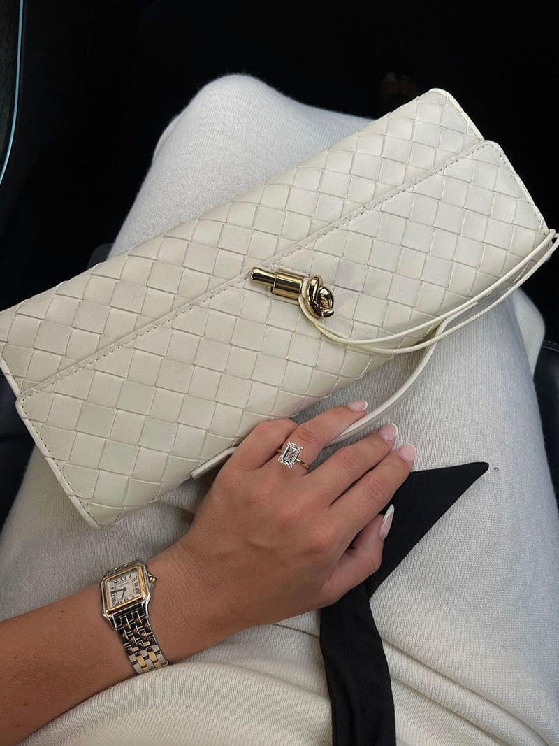 Stijlvolle Geweven Vegan Leren Handtas met Elegant Knoopsluiting