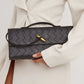 Stijlvolle Geweven Vegan Leren Handtas met Elegant Knoopsluiting