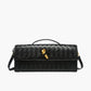 Stijlvolle Geweven Vegan Leren Handtas met Elegant Knoopsluiting