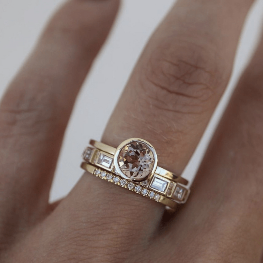 Luxueuze Gevulkaniseerde Kristallen Gouden Ring voor Elegante Stijl