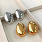 Ovale Oorbellen met Goud-, Rhodium- en Zilverkleurige Vergulding