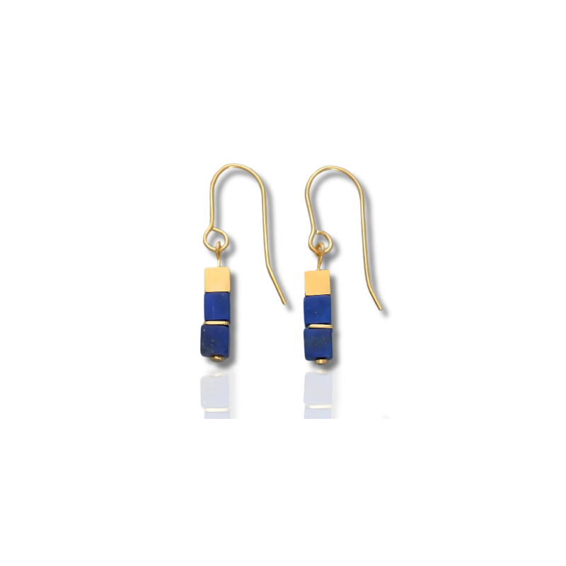 Elegante Blauwe Kubus Oorbellen - Nien voor een stijlvolle uitstraling