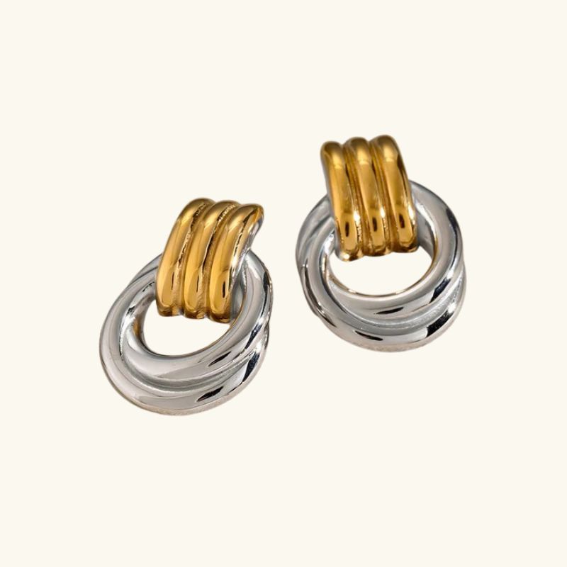 Gelaagde Oorbellen Goud en Zilver - Verlienne