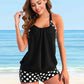Tankini voor vrouwen – chique halterstijl – losse pasvorm – stippenpatroon – ademend en lichtgewicht materiaal