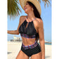 Damesbikini-ensemble – Hoge taille slip – Touwrug-achterkant – Taille detail – Ademend en comfortabel materiaal