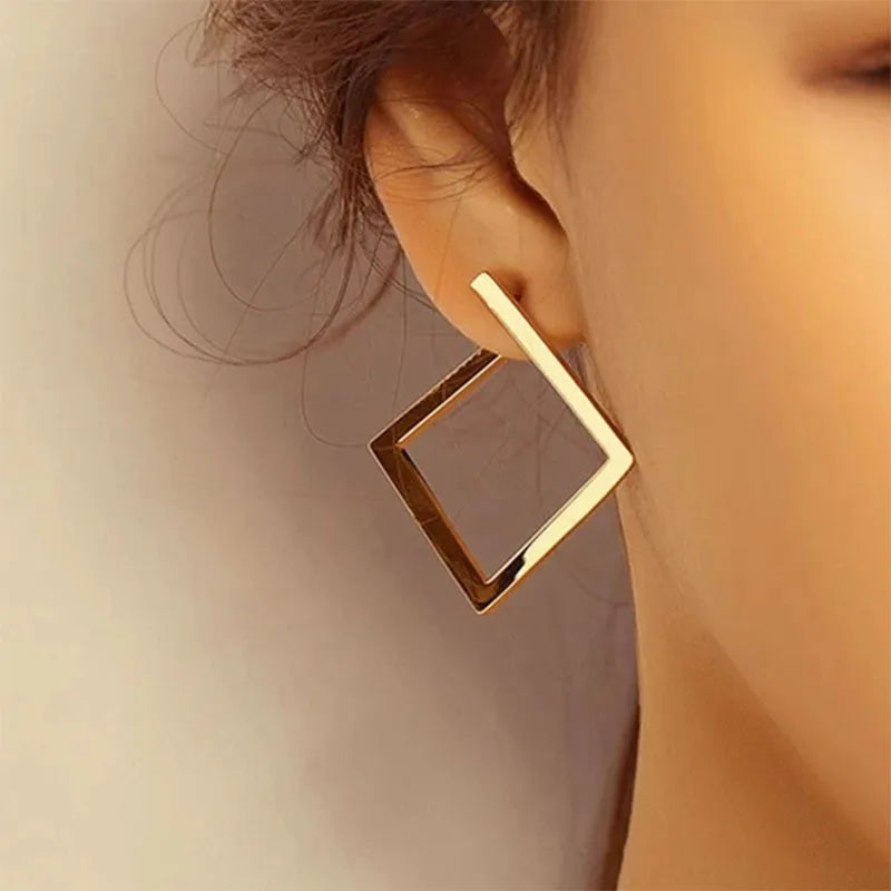 Geometrische Vorm Oorbellen in Goud & Zilver Extravagante Look