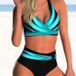 Damesbikinitop met halter, omvlechting – hoge taille slip – ademend en elastisch materiaal