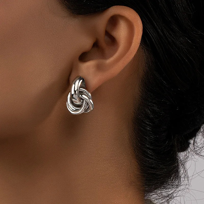 Silvy’s™ Goud & Zilver Knot Hoops – Tijdloze Oorbellen voor Elke Gelegenheid
