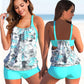 Vrouwelijke Tankini Set – Elegante Blouson Top – Verstelbare Schouderbanden – Comfortabele Shorts – Ademend Stof