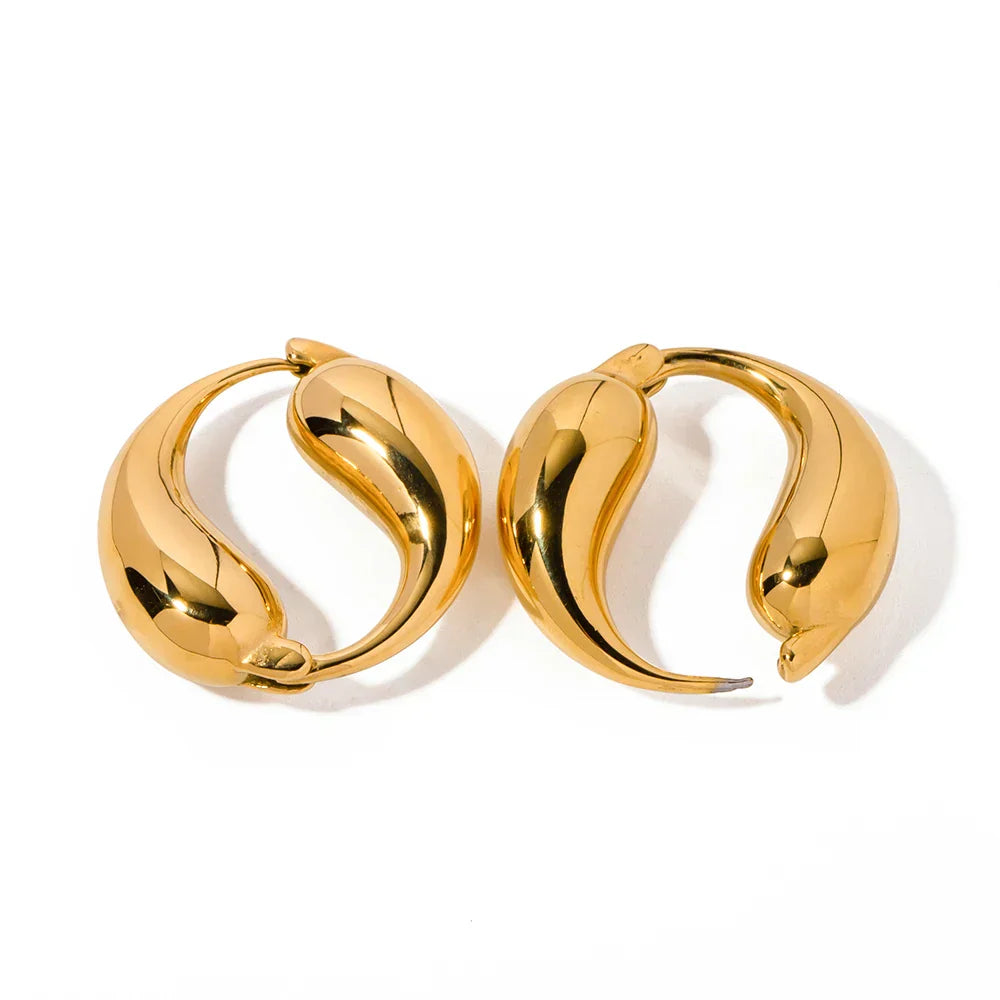 Gouden Golf Hoops Oorbellen