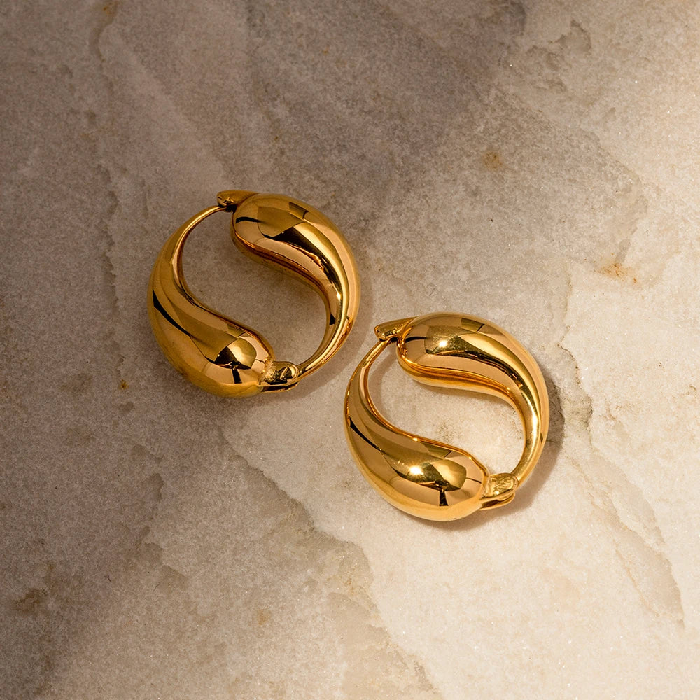 Gouden Golf Hoops Oorbellen
