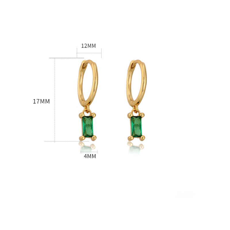 Chic et Élégantes Boucles d'Oreilles Carrées avec Zircone - Lauren