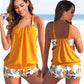 Vrouwelijke Tankini Set – Elegante Blouson Top – Verstelbare Schouderbanden – Comfortabele Shorts – Ademend Stof