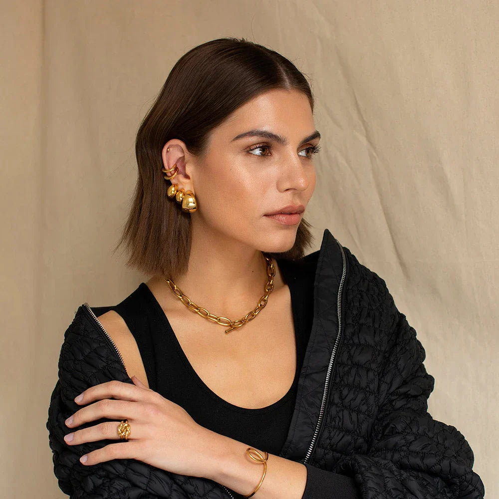 Stijlvolle Elodie Clip On Oorbellen in Elegant Goud